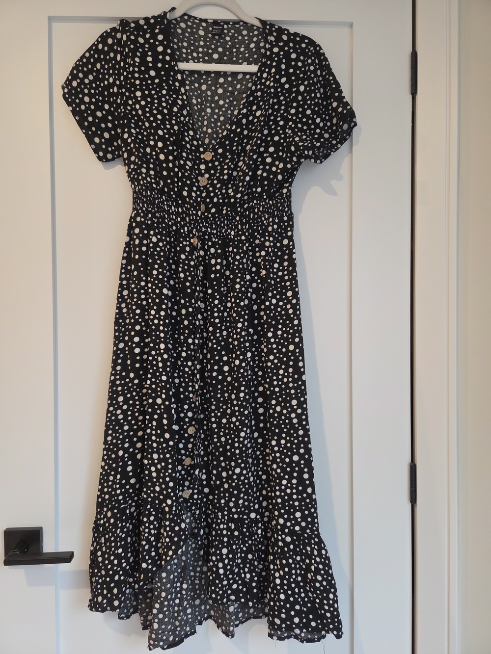 SHEIN Black and White Polka Dot Midi Dress